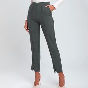 Lulu's Aisha Gray High Rise Trousers size Medium